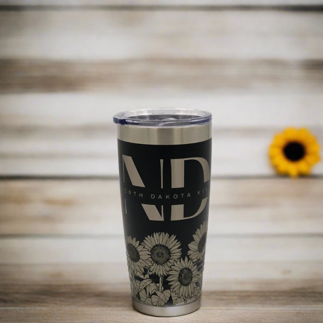 Black North Dakota Kind Sunflower Tumbler