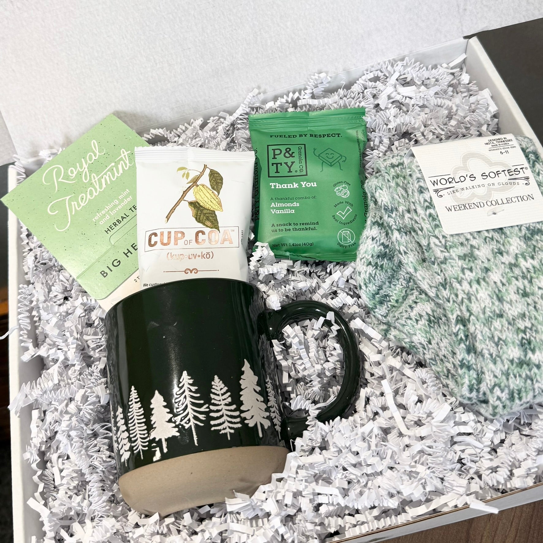 holiday client gift box with mug