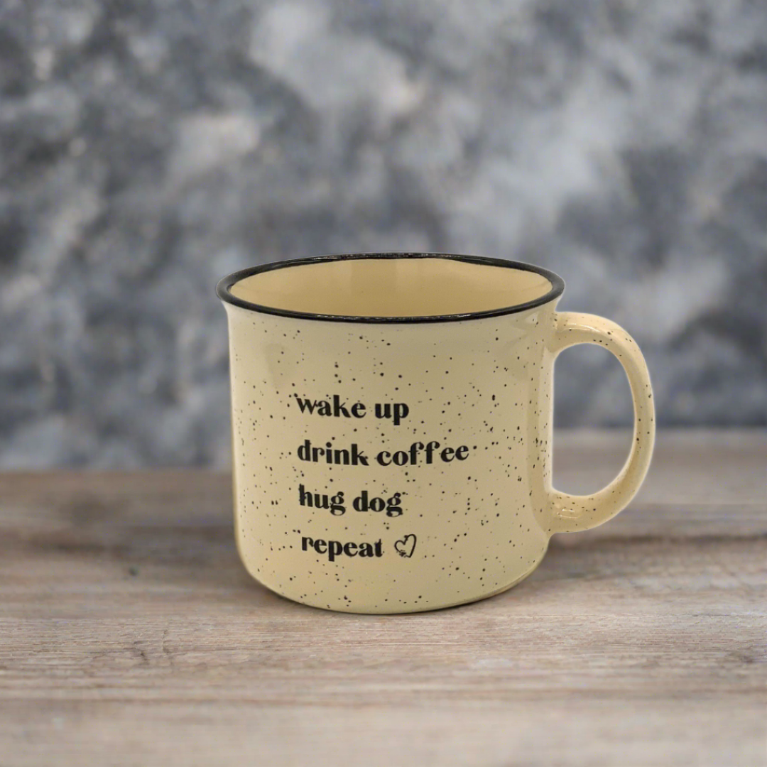 Hug Dog Repeat Mug - maize