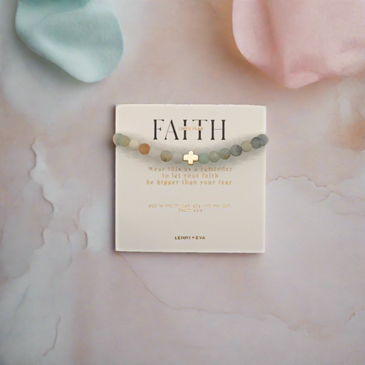 amazonite Faith Over Fear Bracelet 