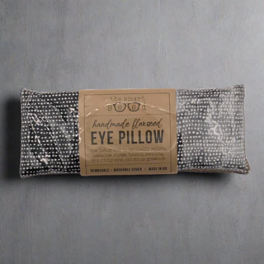 black and white flaxseed eye pillow from The Smart Seed